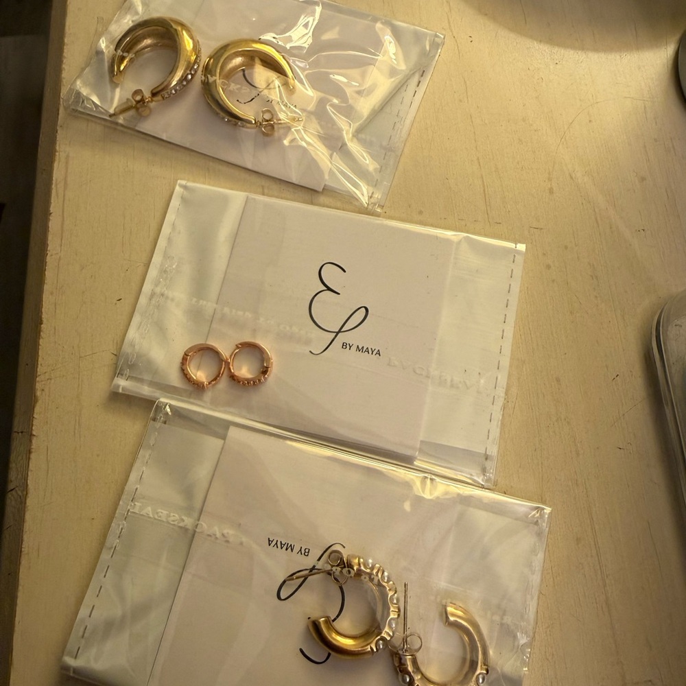 Maya Gold and Rose Gold Hoop Earrings Set
